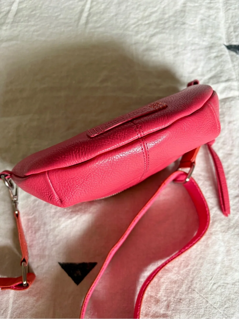 White Stuff Leather Crossbody / Belt Bag – Pink & Coral - Picture 4 of 4